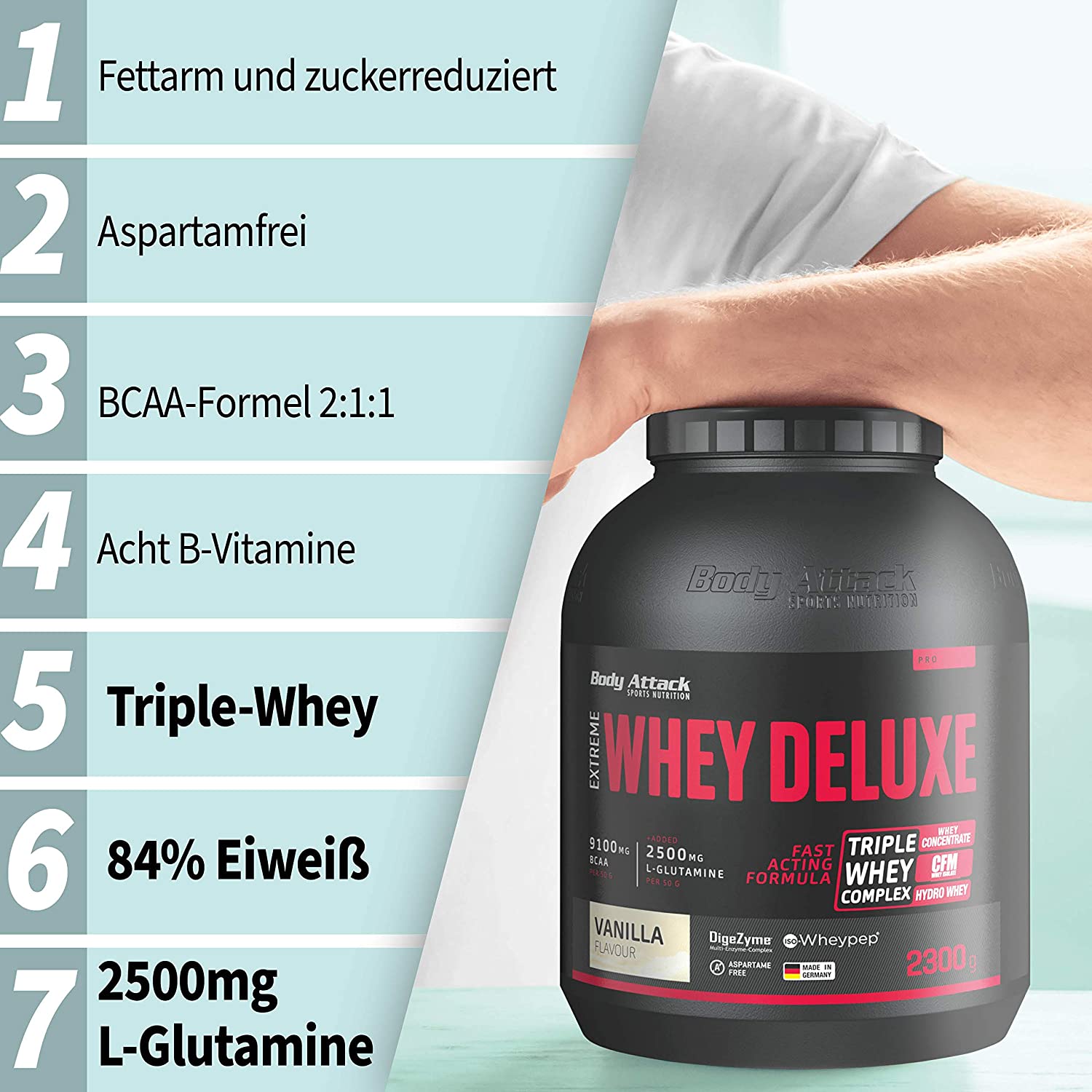 Body Attack Extreme Whey Deluxe Bulletpoints