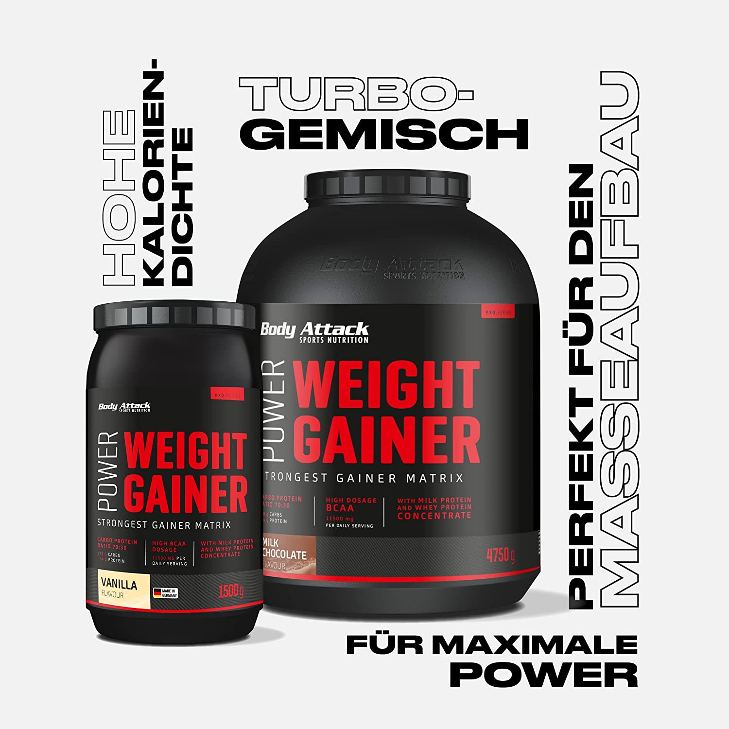 Body Attack Power Weight Gainer Größen