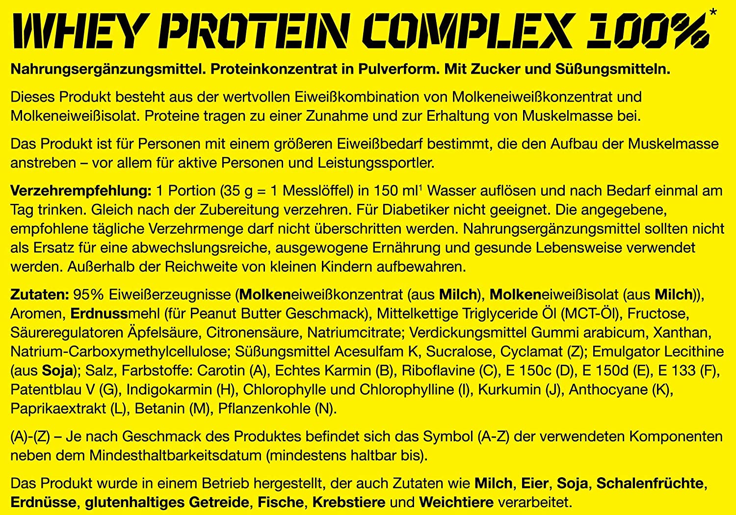 Olimp Whey Protein Complex 100% Inhalt