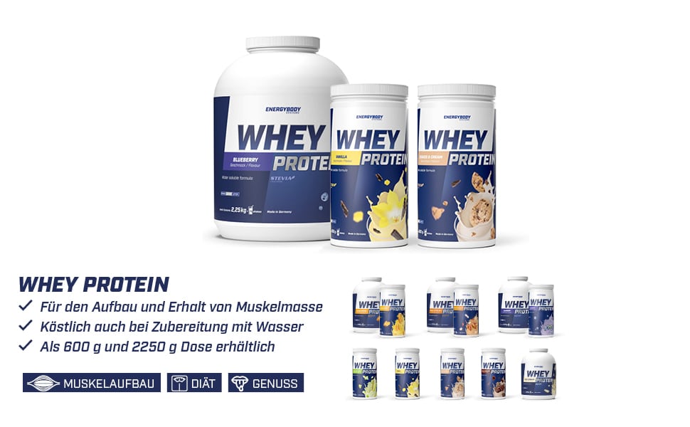 Energybody Whey Protein Geschmacksrichtungen