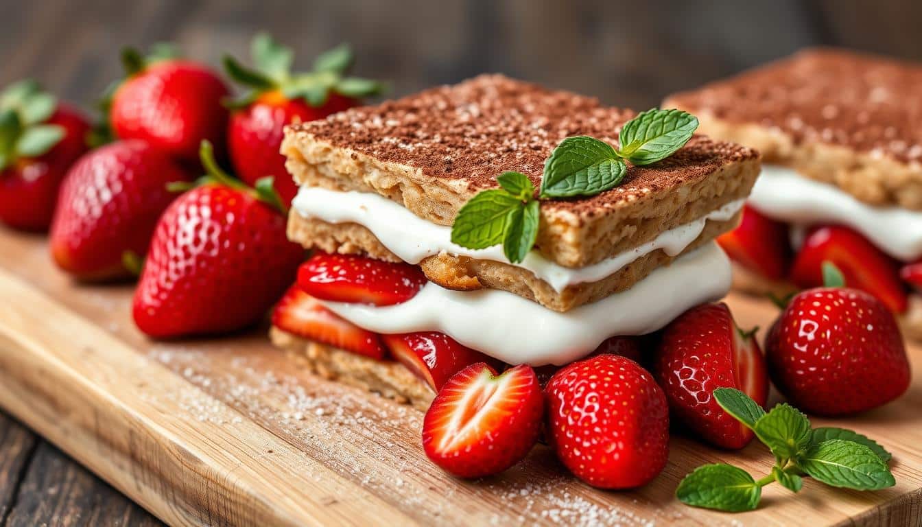 Erdbeer-Tiramisu mit Quark ein proteinreicher Genuss ohne Alkohol und Ei