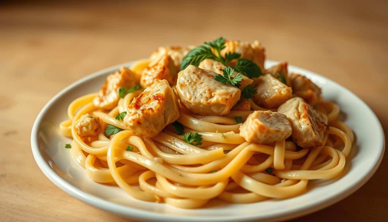 Gesund und Lecker - Fettuccini mit Hähnchen und Kollagen-Boost