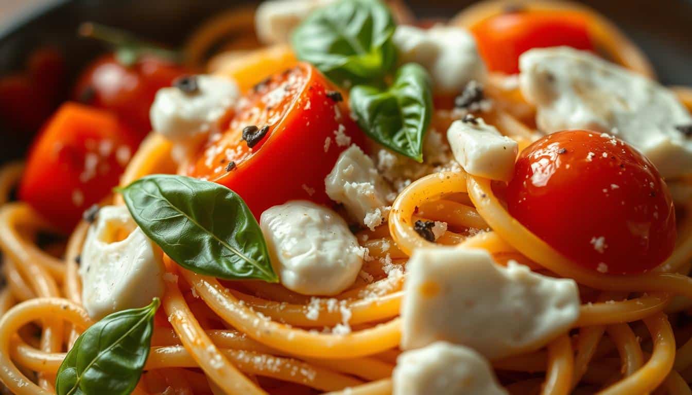 High Protein Pasta mit Tomaten & Mozzarella