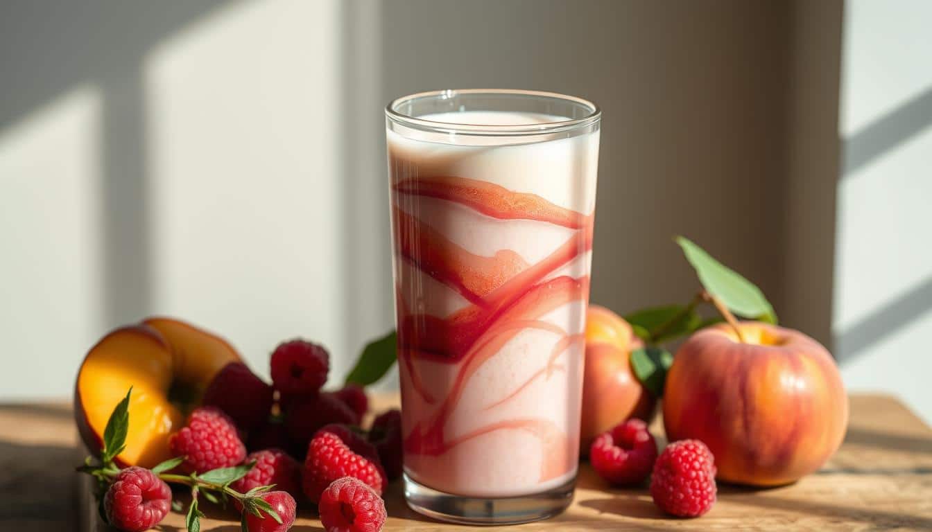 Himbeeren-Nektarinen-Shake - Eiweißshake ohne Pulver