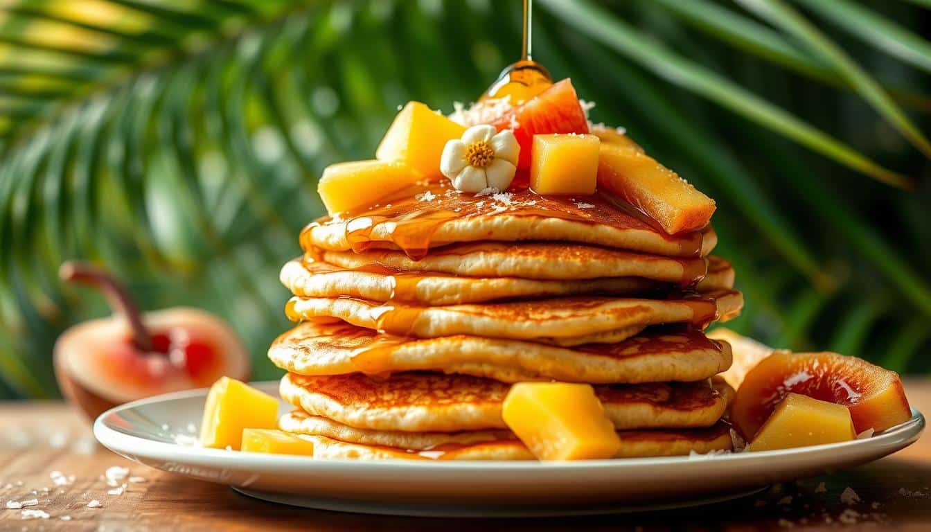 Kokosnuss-Protein-Pancakes ein tropischer Start in den Tag