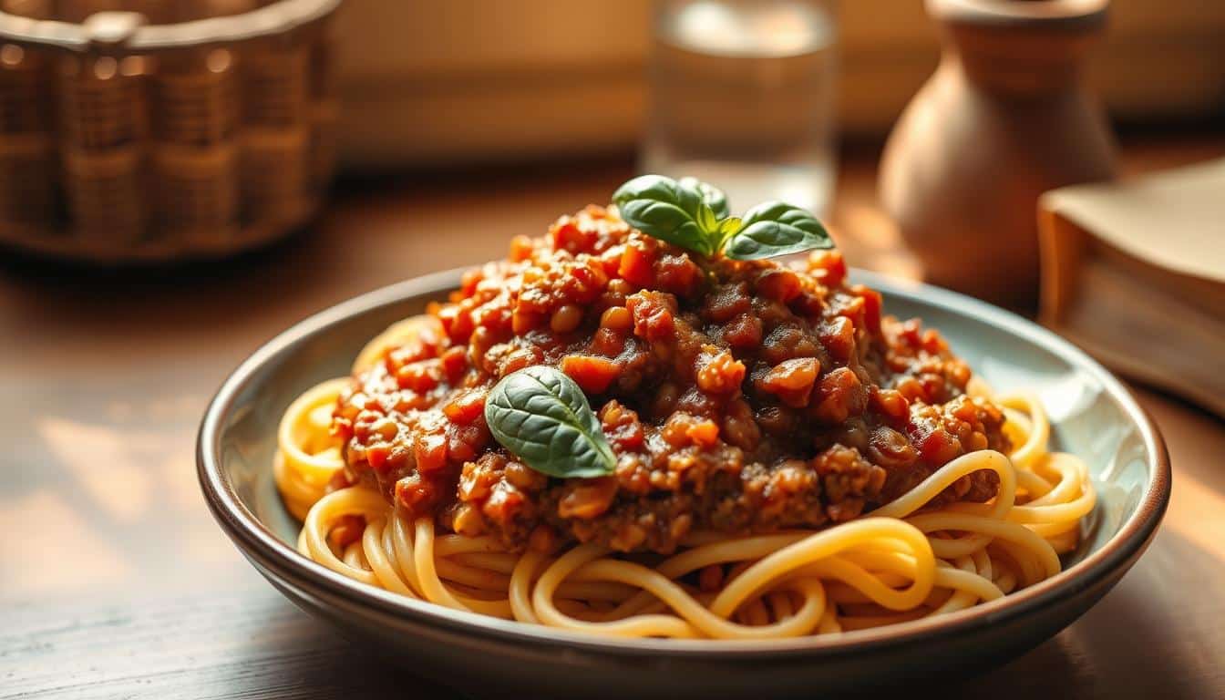 Linsen-Bolognese die perfekte pflanzliche Proteinbombe für Sportler