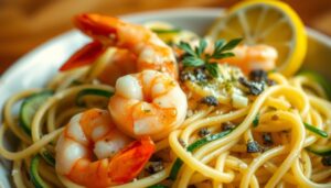 Low Carb Pasta mit Garnelen Rezept