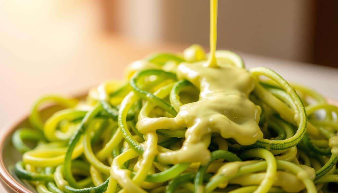 Low-Carb Zucchini-Nudeln mit cremiger Avocado-Sauce