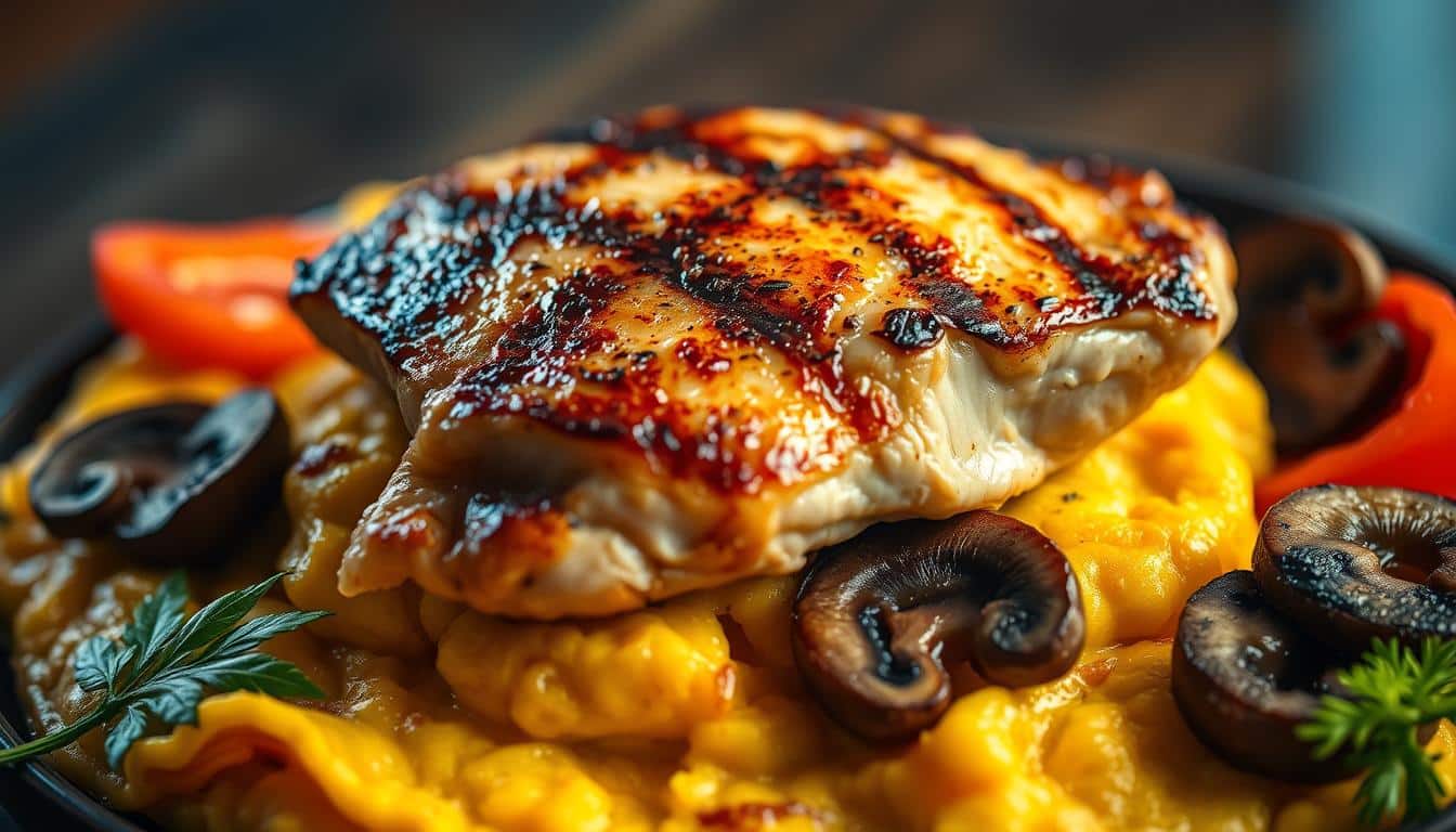 Protein Omelett - Low Carb Eiweißbombe mit Hähnchen