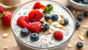 Vanille-Himmel proteinreicher Chia-Pudding mit Tasty Whey