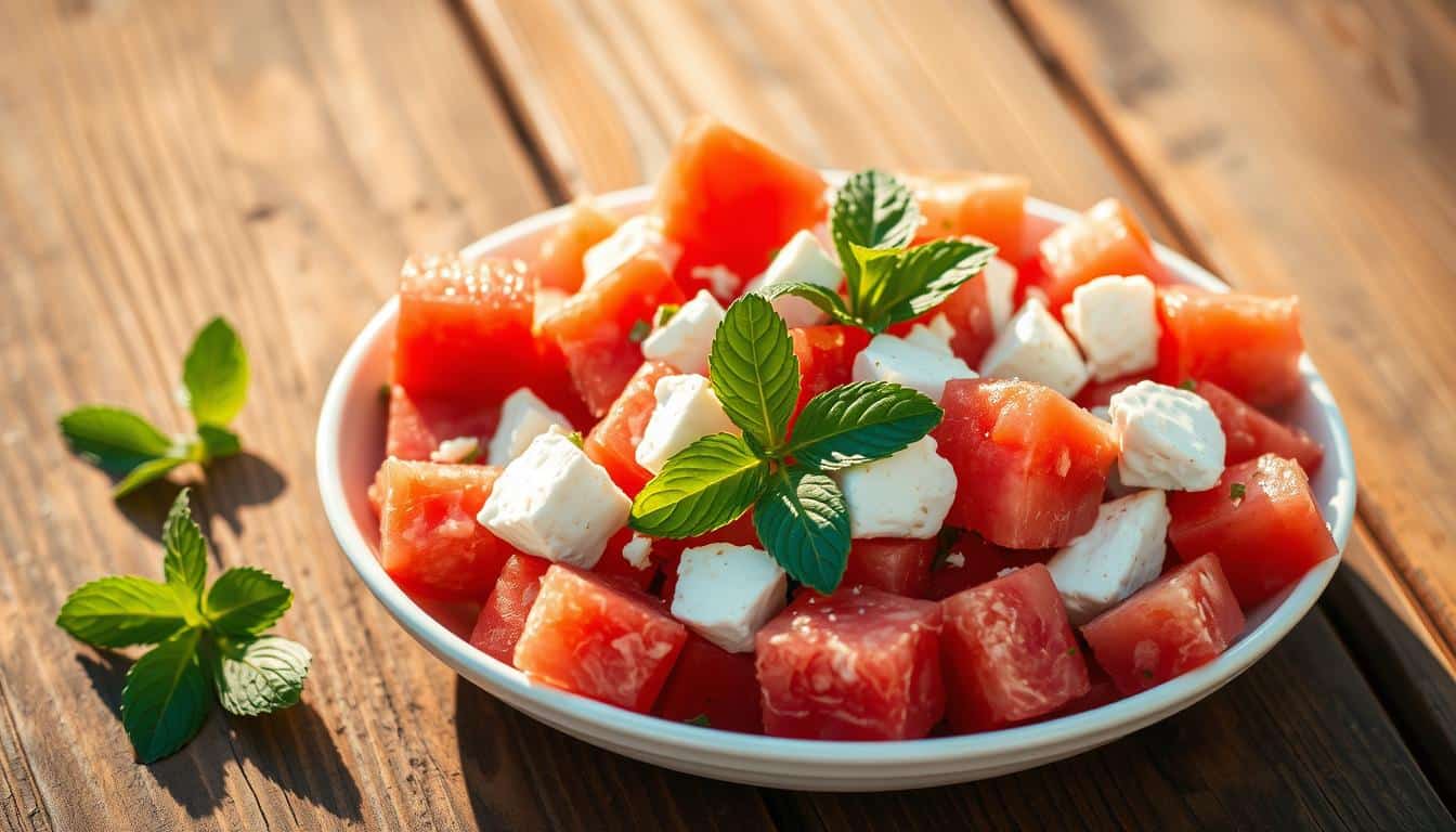 Wassermelone Feta Salat schnell & erfrischend