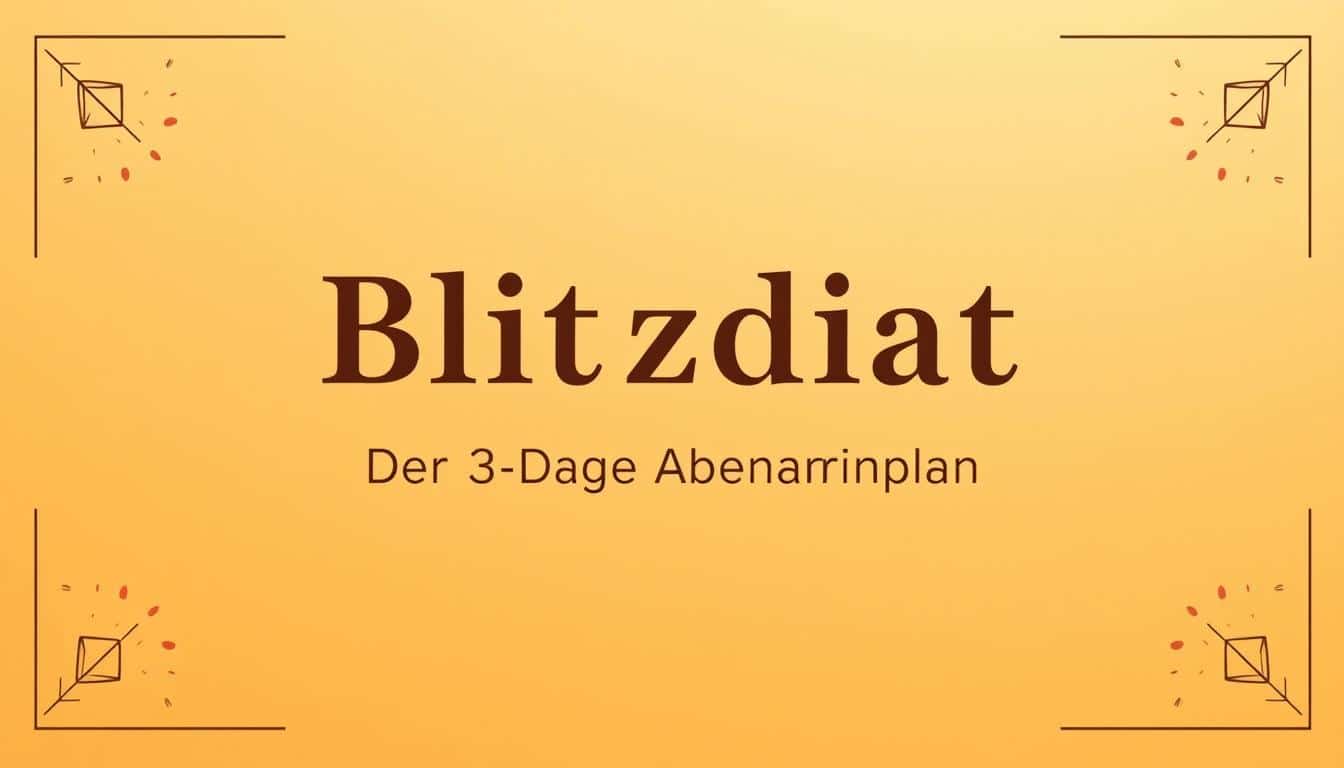 Die Blitzdiät: Der 3 Tage Abnehmplan